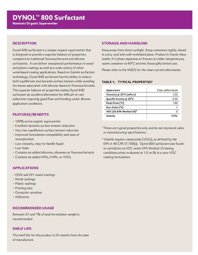 Dynol 800 表面活性劑(圖1)