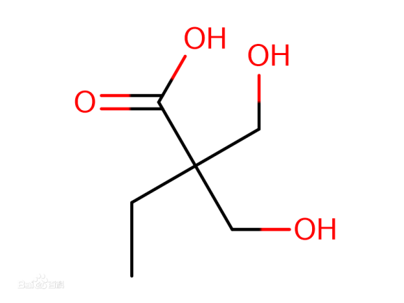 二羥甲基丁酸(DMBA)結構式：(圖1)